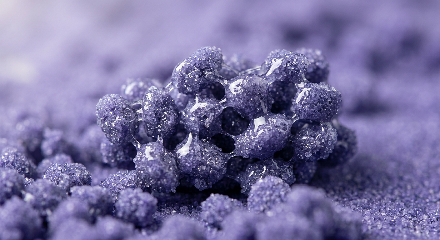 Macro view of polymer-bound play sand grains