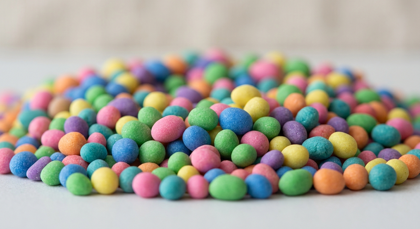 Macro texture of smooth non-dusty colored sand grains